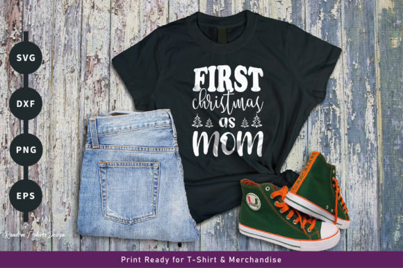 First Christmas As Mom T-shirts Design Graphics and Crafts Review