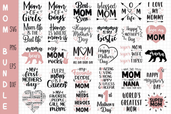Mom Quotes Bundle, Mother s Day Bundle Graphics and Crafts