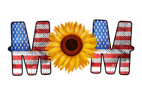 Sunflower Mom USA Sublimation Designs Graphics and Crafts